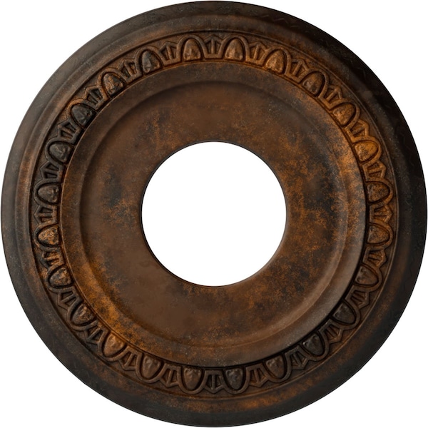 Ekena Millwork Jackson Ceiling Medallion (Fits Canopies up to 7 3/8"), Hnd-Painted Rust, 12 1/4"OD x 4"ID x 1 1/8"P CM12JARUS - main